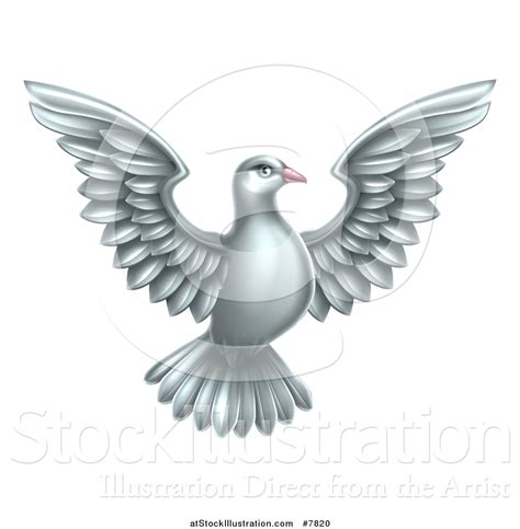 Vector Illustration Of A Flying White Peace Dove By Atstockillustration