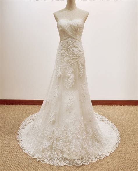 Vintage A Line Lace Wedding Dress Bridal Gown Wedding Dresses On Luulla