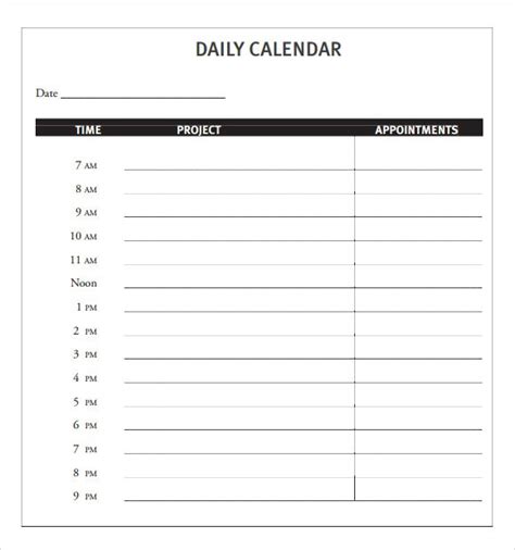 Best Of Daily Appointment Calendar Printable | Free ...