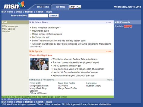 I Remade Msn Old Homepage Technology Messengergeek
