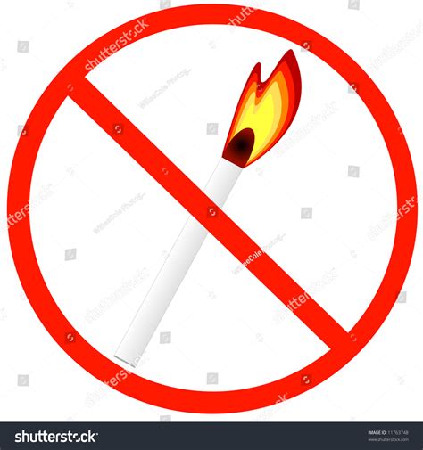 Matches Not Allowed - No Fires Allowed Symbol - Vector - 11763748 : Shutterstock