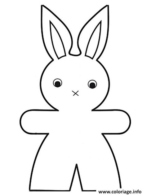 Coloriage lapin à imprimer dessin de lapin à colorier que des beaux lapins pour pâques ou pour les personnes qui adorent cet animal très mignon avec de très longues oreilles. Coloriage Grand Lapin Facile Dessin Lapin à imprimer