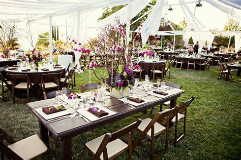 Mix Of Buffet Tables And Round Tables Wedding Reception Tent