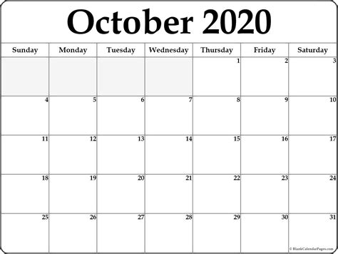 Blank 2020 Calendar Template Example Calendar Printable