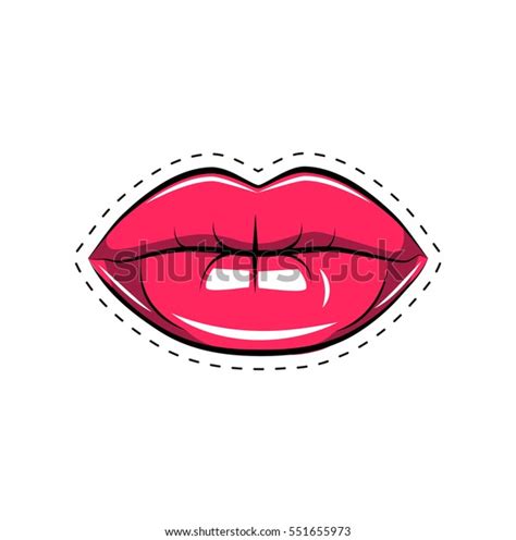 Female Lips Mouth Kiss Smile Tongue Stock Vector Royalty Free 551655973