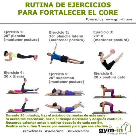 Escoge el momento que mejor encaje con tu horario y el espacio de la casa más apropiado. Rutina para fortalecer el CORE en casa 20 minutos | Gym ...