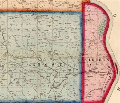 Jefferson County Ohio 1856 Old Wall Map Reprint With Etsy