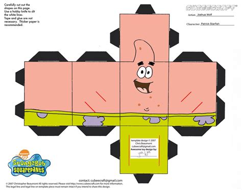 Spongebob 3d Cut Out Printable Paper Crafts Projects To Try