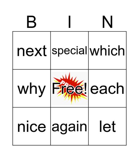 List G 3x3 Bingo Card