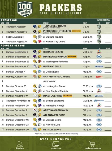 Packers Schedule Printable Customize And Print
