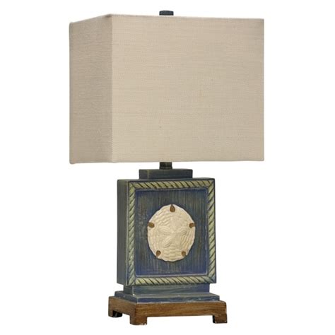 Shop Blue Table Lamp White Hardback Fabric Shade Free Shipping