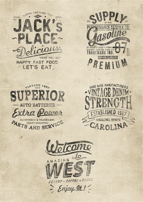 Old American Dream On Behance Vintage Typography Lettering Retro Logos