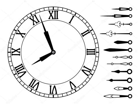 Vector Clock And Set Of Hands Stock Vector Image By ©dmstudio 9417777