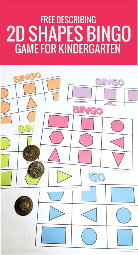 Free Describing 2d Shapes Bingo Game For Kindergarten