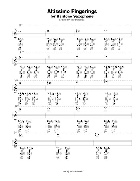 bari saxophone finger chart