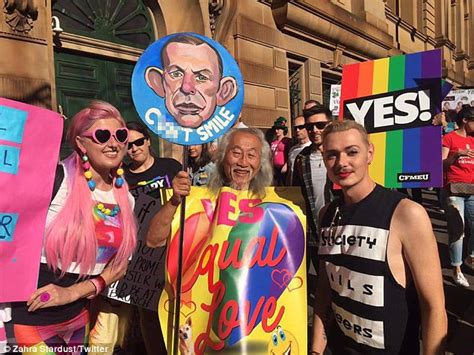 Sydney Activist Danny Lim Attends Same Sex Marriage Rally Daily Mail