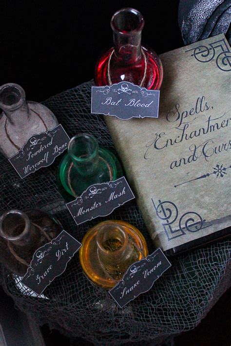 Free Printable Spell Book Cover And Potion Labels For Halloween