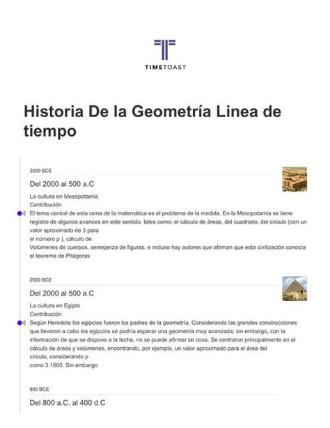 Historia De La Geometr A L Nea Del Tiempo Todo C Lculo Udocz