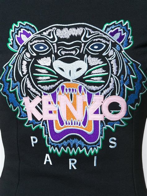 Kenzo Robes Femme Tiger Sweatshirt Dress Noir ~ Laccoudoir