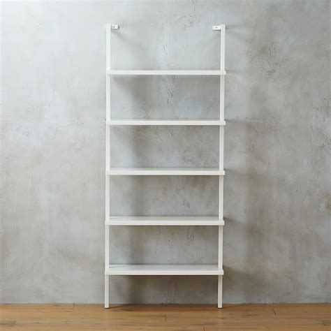 Stairway White Wall Mounted Bookcase 725 Height Reviews Cb2