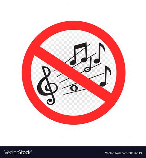 No Music Sound Sign Symbol Icon Royalty Free Vector Image