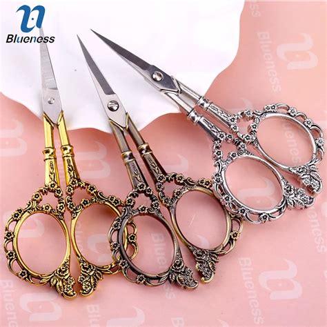 Blueness Stainless Steel European Vintage Scissors Antique Floral