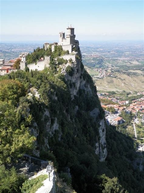 Castle On A Cliff Top In San Marino Free Image Download