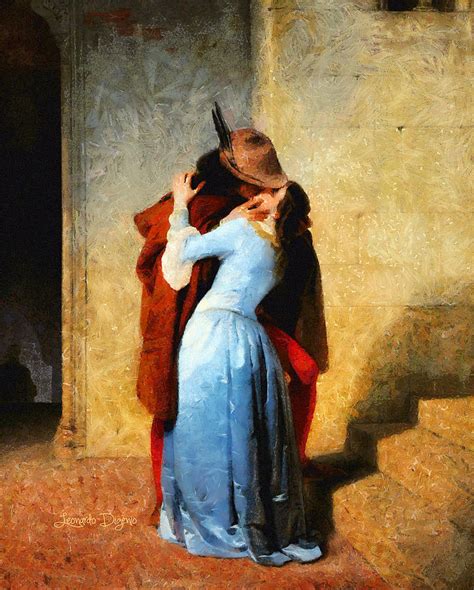 The Kiss Of Hayez Revisited Painting By Leonardo Digenio Fine Art America