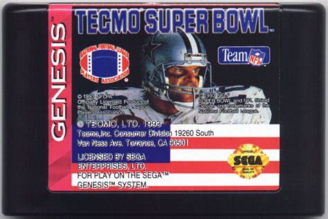 Tecmo Super Bowl 1993 Box Cover Art Mobygames