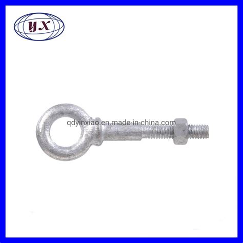 Oem Forged Steel Hot Dipped Galvanized Eye Bolt With Hex Nut In