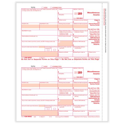 1099 Misc Laser Federal Copy A Laser Tax Form Formstax
