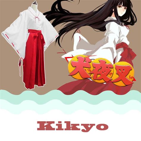 Anime Inuyasha Inuyasha Kikyo Cosplay Costume Kimono Warrior Suit