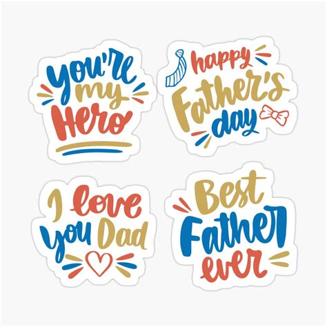 Fathers Day Sticker Set For The Best Dad Ever Promote Redbubble