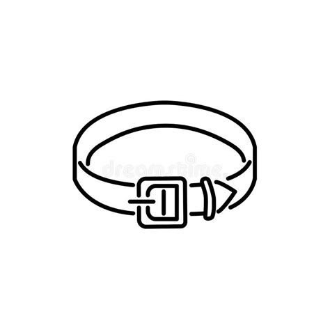 Black And White Vector Illustration Of Leather Belt With Buckle L Stock