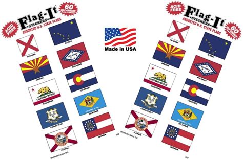 Made In The Usa 2 Packs Of Flag It Complete State Sticker