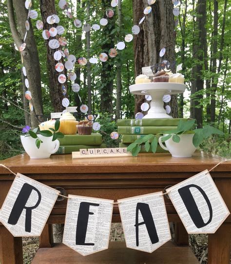 reading theme banner read banner book theme shower decor etsy book party decorations book