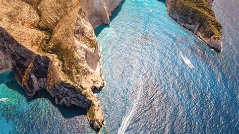 Premium Photo Aerial Drone View Of The Ionian Sea Coast Of Zakynthos