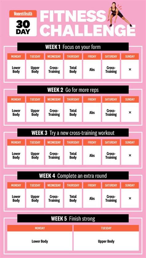 30 Day Fitness Challenge Custom Workout Routines To Do At Home