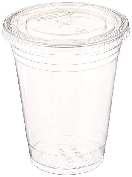 Stack Man 100 Sets 16 Oz Plastic Clear Cups With Flat Lids For Iced