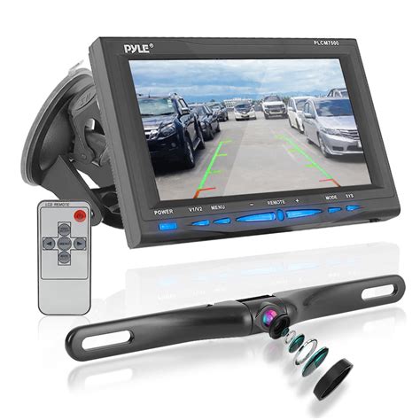 Pyle Plcm7500 Rear View Backup Car Camera Screen Monitor System W