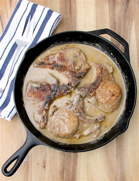 Add water and bouillon to the top, breaking up yes the second time i made it i seared my chops with seasoning first while i was doing that i let my sliced onion marinate in worcestershire sauce super duper yummy! campbells mushroom soup pork chops and scalloped potatoes