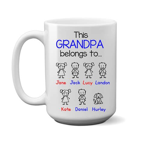 Grandpa T Grandpa Belongs To Custom Name Mug Personalized Etsy
