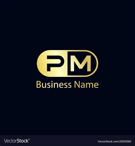 Initial Letter Pm Logo Template Design Royalty Free Vector