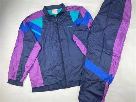Adidas Tracksuit Neon Purple Vintage Track Suit Jacket Etsy