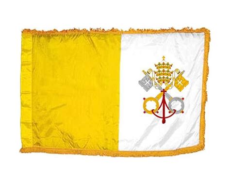 3x5 Vatican Papal Catholic Indoor Flag With Pole And Ornamental Fringe