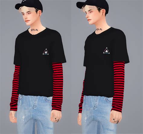 Layered Top By2ol Sims 4 Male Clothes Layered Tops Tops