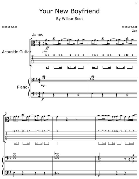 Your New Boyfriend Sheet Music For Acoustic Guitar Piano