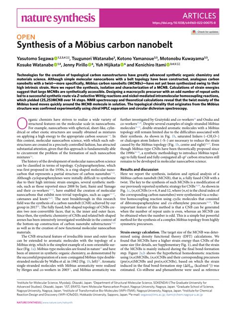 Pdf Synthesis Of A Möbius Carbon Nanobelt