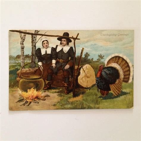 The Pilgrims And A Turkey Are A Reminder Of The Very First Thanksgiving The Card Was Written