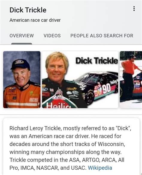 Dick Trickle American Race Car Driver Overview Videos People Also Search For Richard Leroy